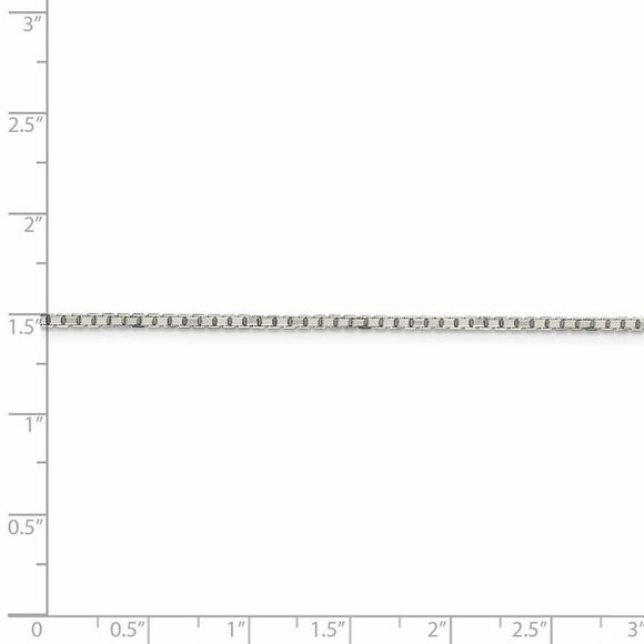 1.7mm Sterling Silver D/C Solid Octagonal Box Chain Necklace, 20 Inch